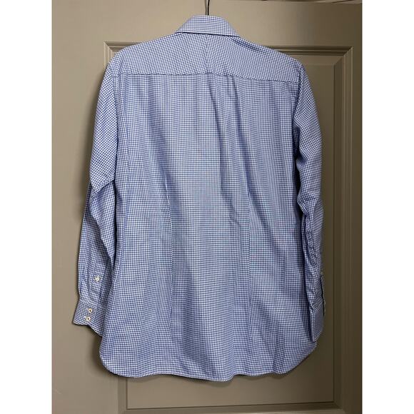 Ted Baker Blue Gingham Check Long Sleeve Button Down Shirt - 15.5, 32/33 - Picture 9 of 11